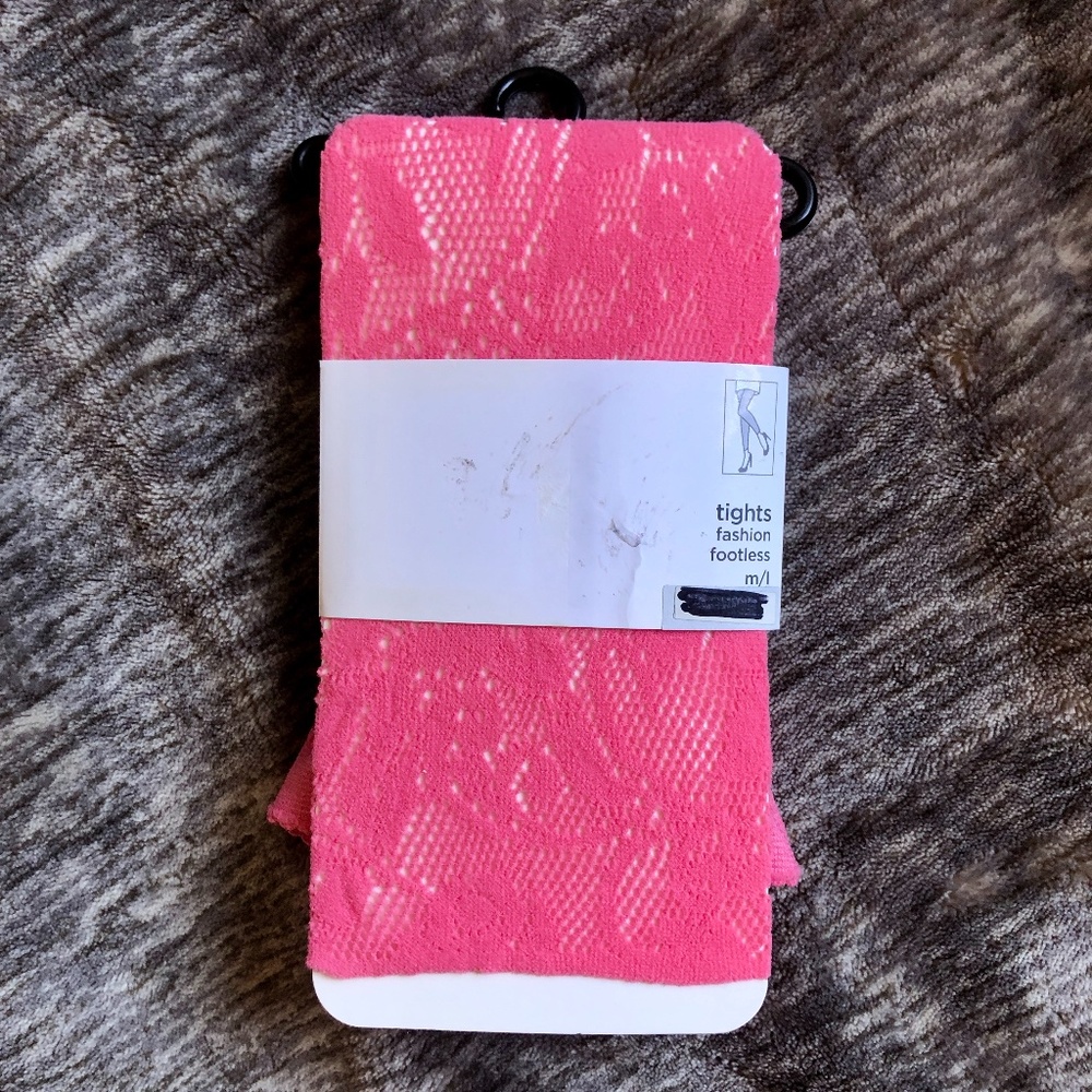 Floral Coral Footless Tights